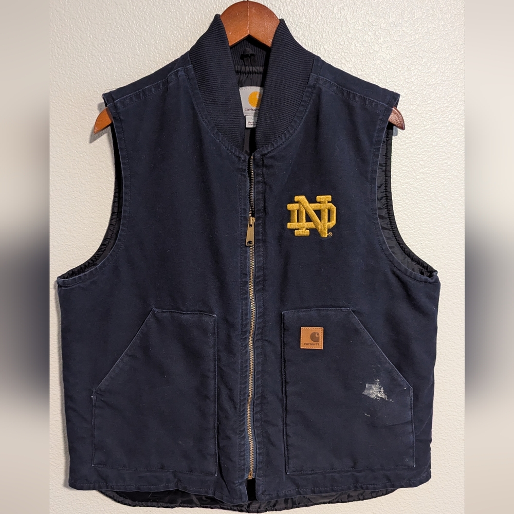 Carhartt Dark Blue Vest with Yellow Logo
